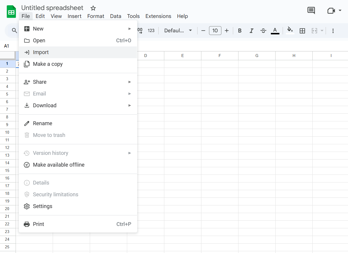 Google Sheets Import CSV